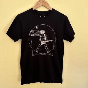 Vitruvian Man Da Vinci Guitarist Graphic Tee